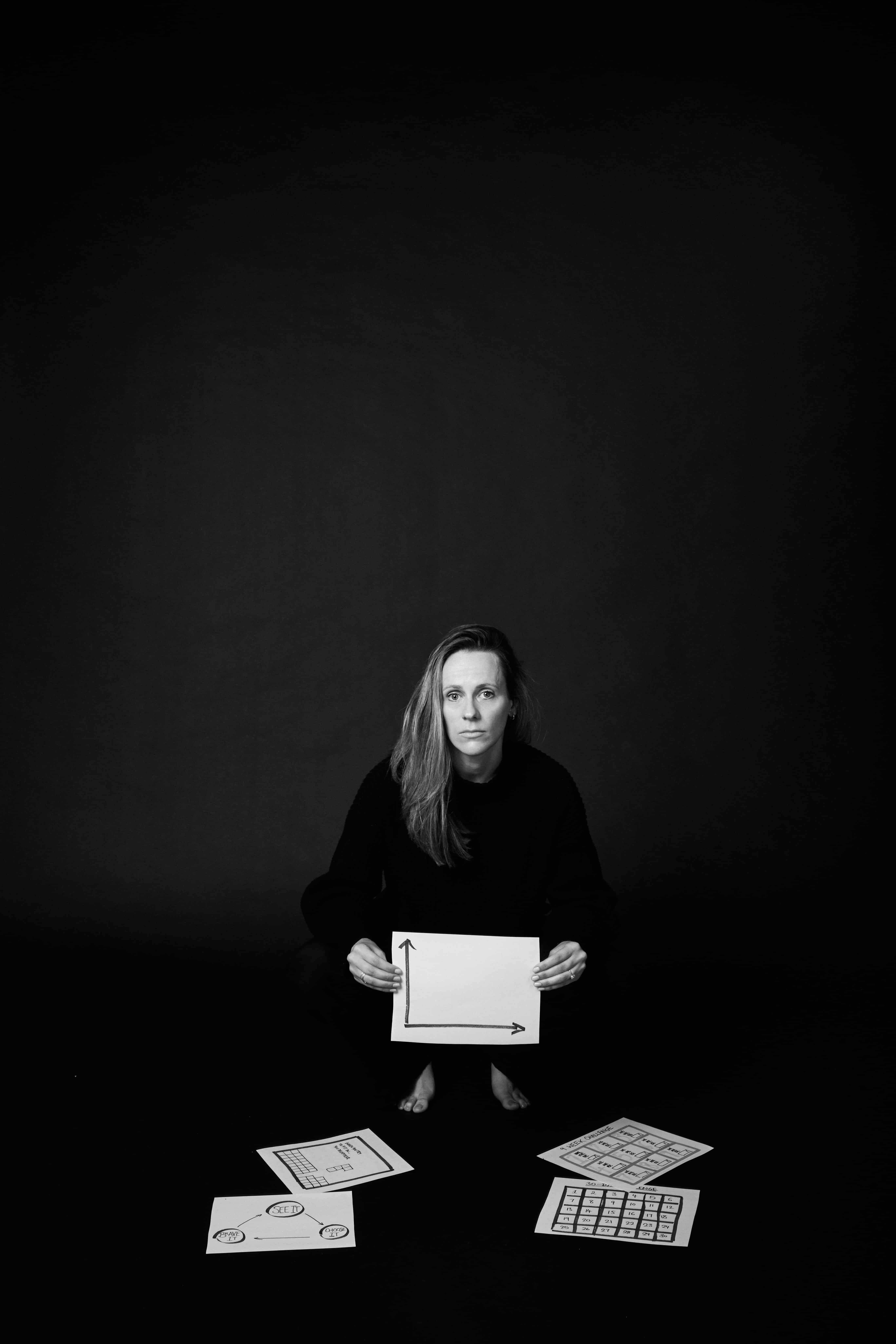 Chloe Cooper, seated, direct to camera