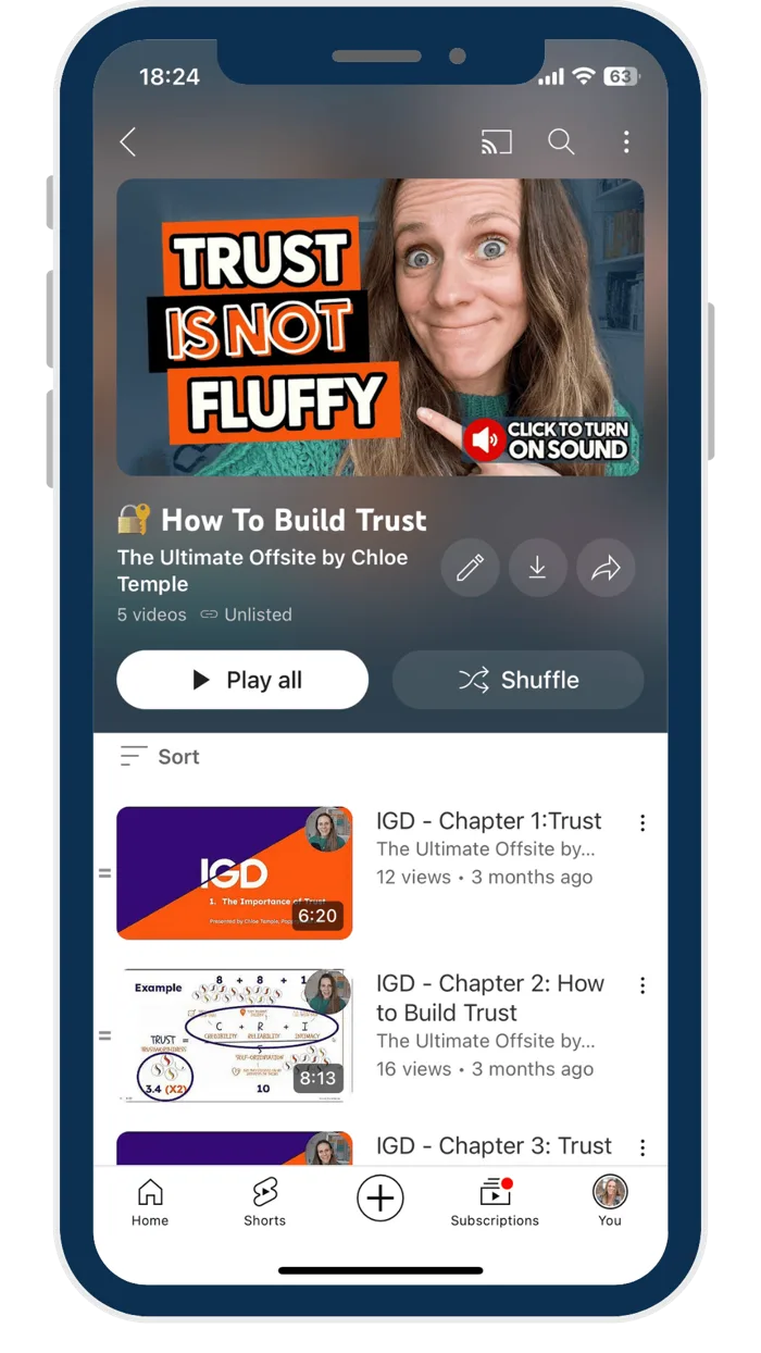 IGD New Manager video modules on a phone