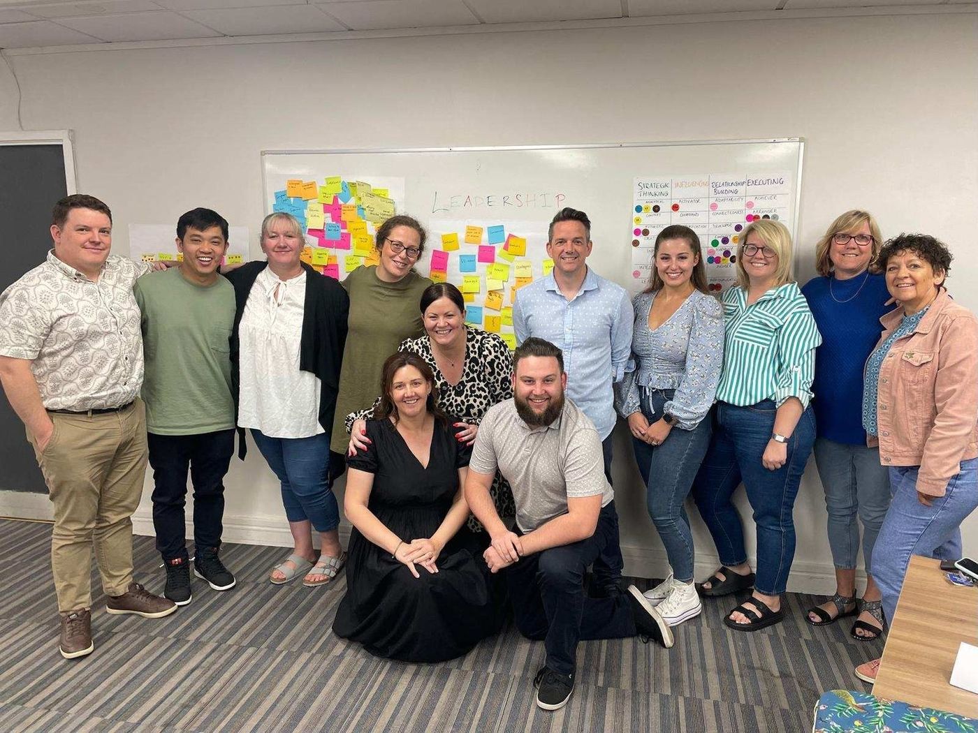 The Rainbow management team at a workshop with Chloe Cooper